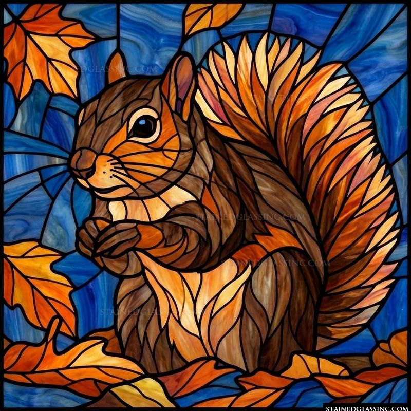 Autumn Squirrel in Golden Foliage