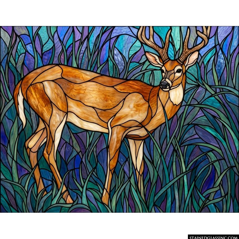 Majestic Stag in Verdant Grass