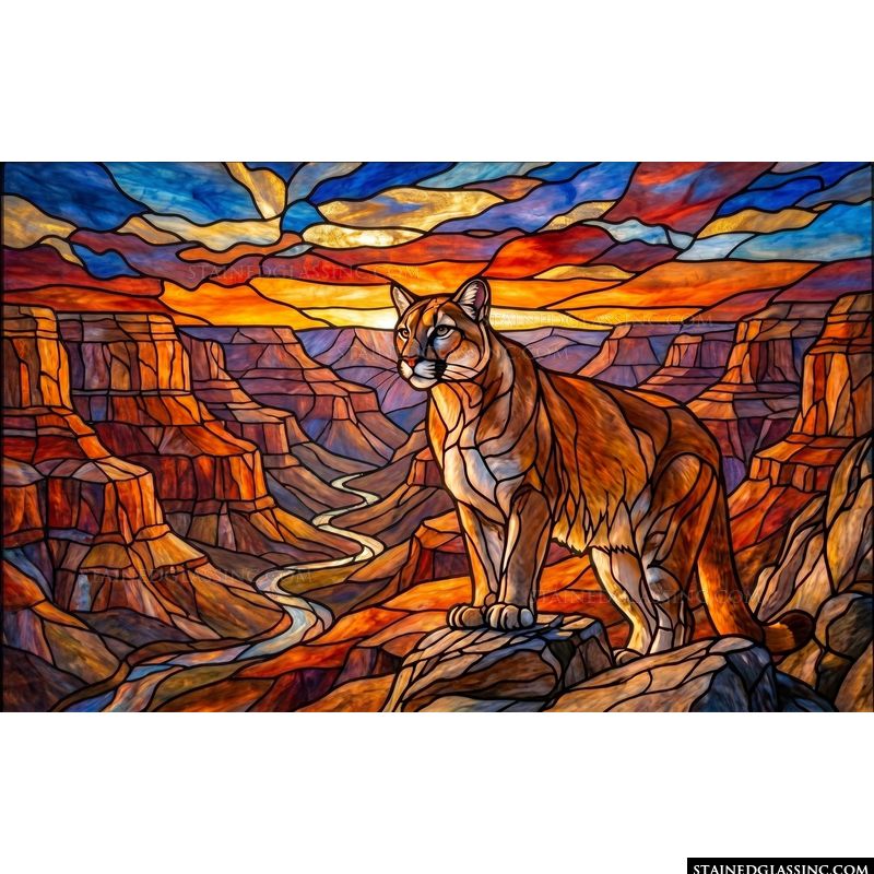 Mountain Lion in the Grand Canyon at Sunset