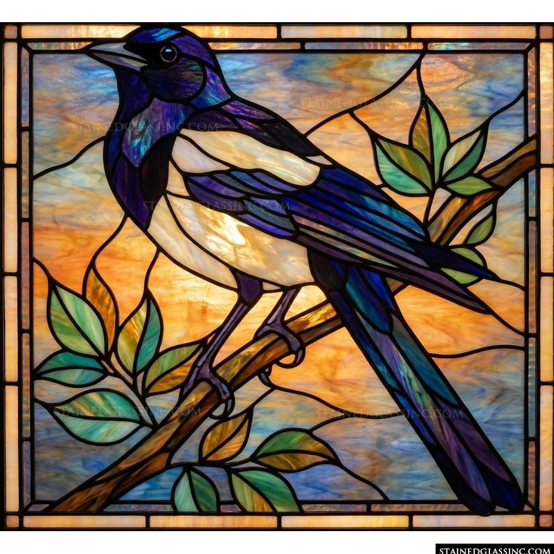 Magpie Perched on a Branch