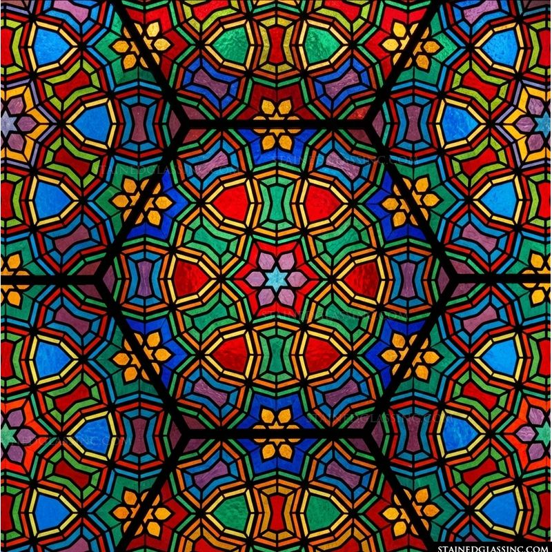 Geometric Kaleidoscope in Jewel Tones