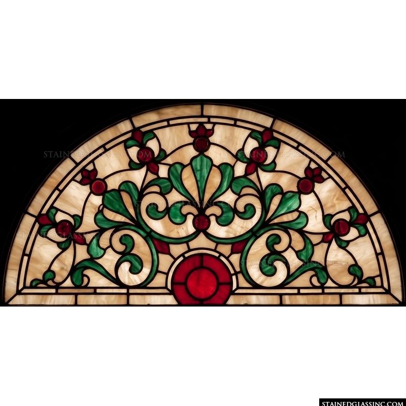 Floral Filigree Fan in Ruby and Emerald