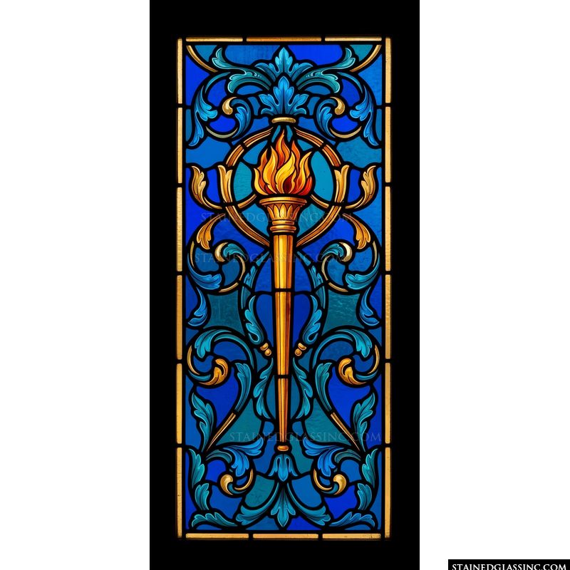Gilded Torch with Cobalt Flourishes