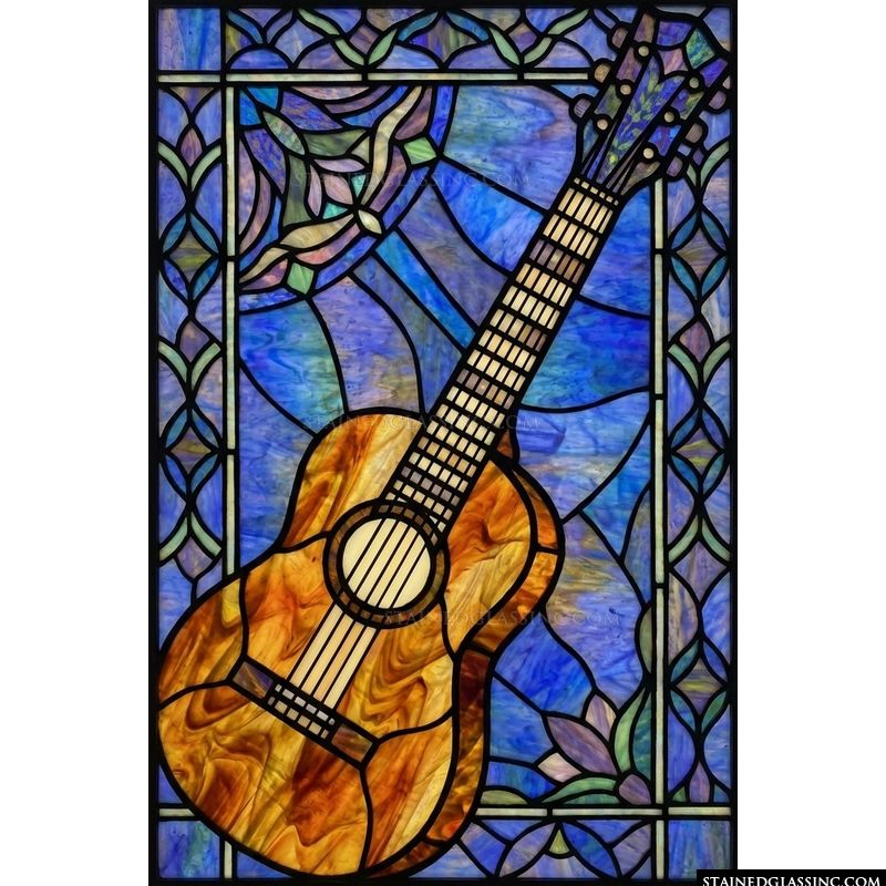 Acoustic Guitar in Cobalt and Amber