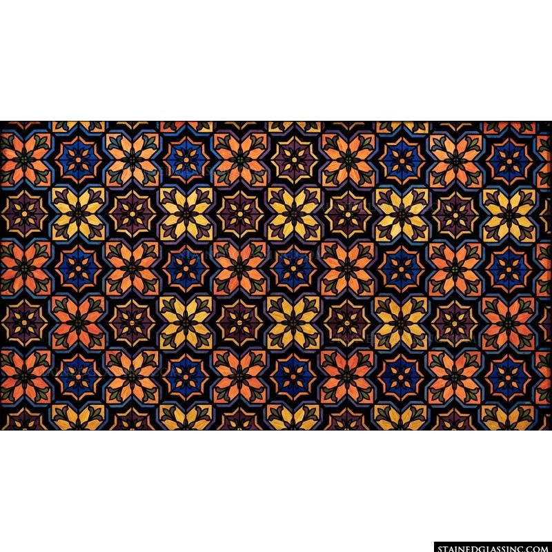 Geometric Floral Tile Pattern