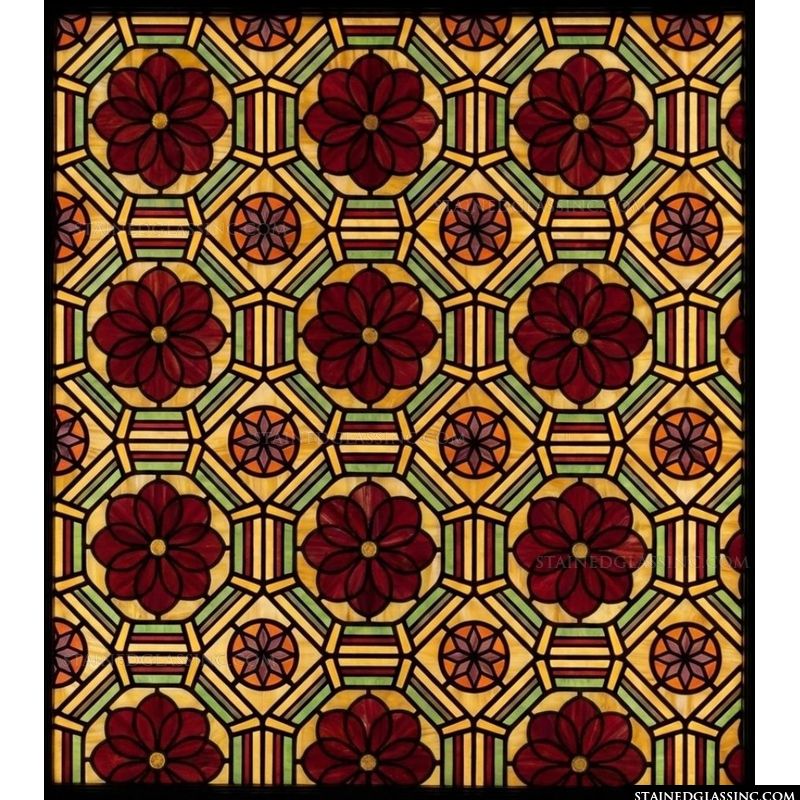 Crimson Floral Lattice