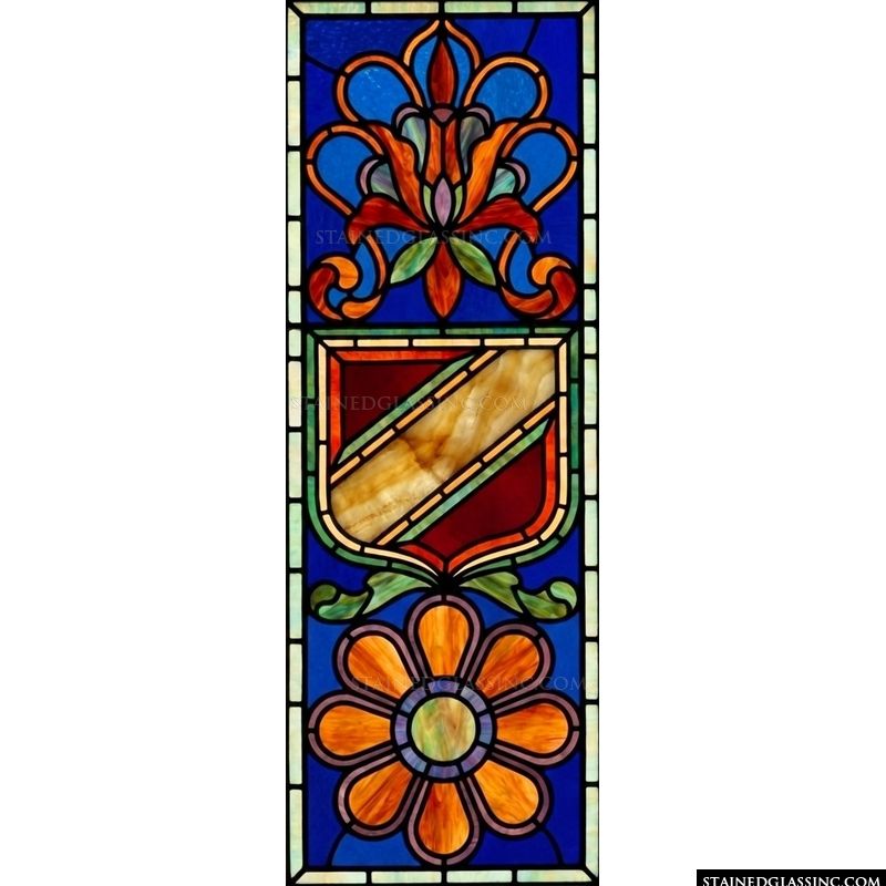 Heraldic Shield with Floral Motif