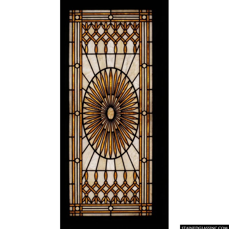 Sunburst Medallion in Amber and Cream