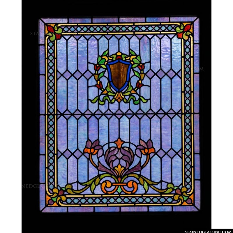 Heraldic Shield with Floral Foliage