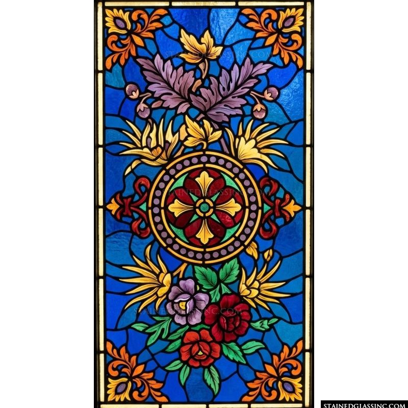 Floral Medallion with Botanical Accents