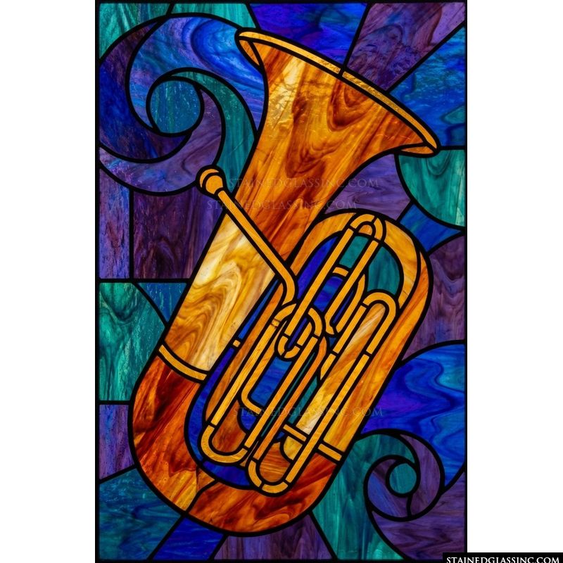 Tuba in Blue Swirl