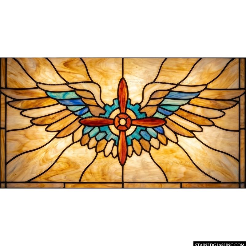 Aviation Wings and Propeller Emblem