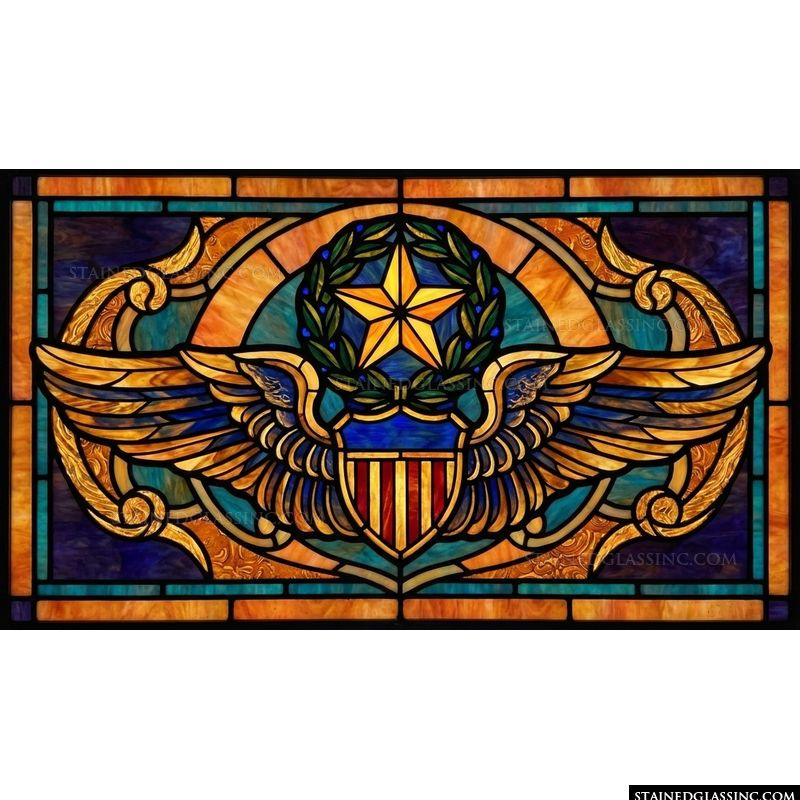 Patriotic Winged Crest with Star