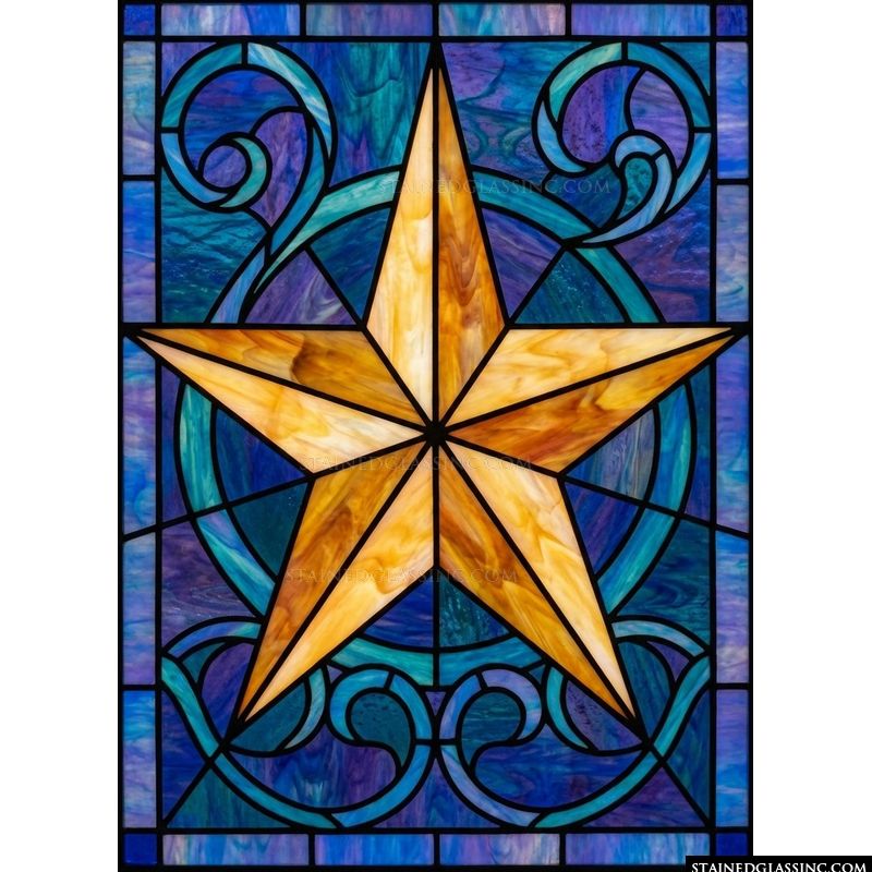 Golden Star in Cobalt and Sapphire