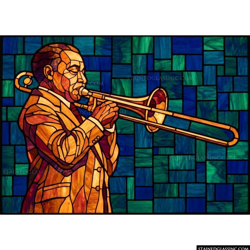 Jazz Trombonist in Golden Tones