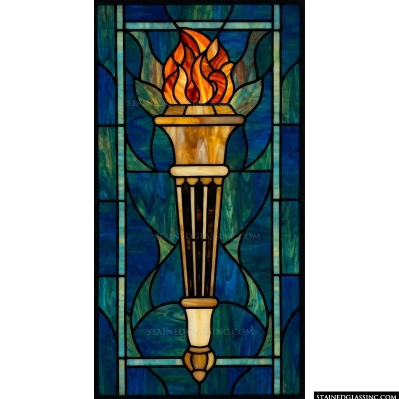 Burning Torch in Deep Cobalt