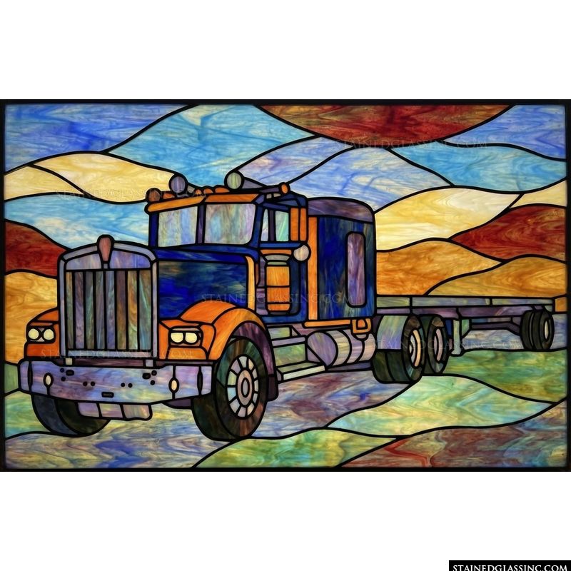 Classic Semi-Truck in Warm Tones