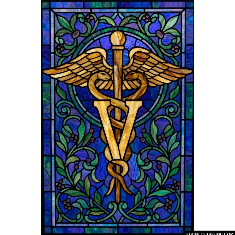 Caduceus with Veterinary Emblem