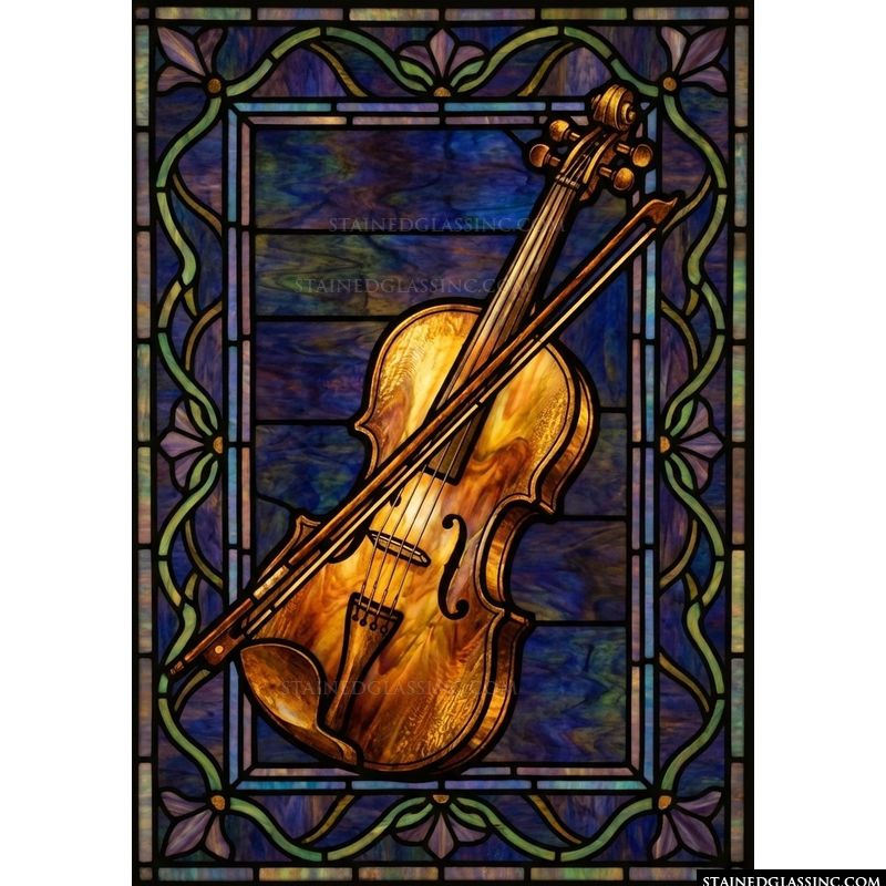 Golden Violin with Bow