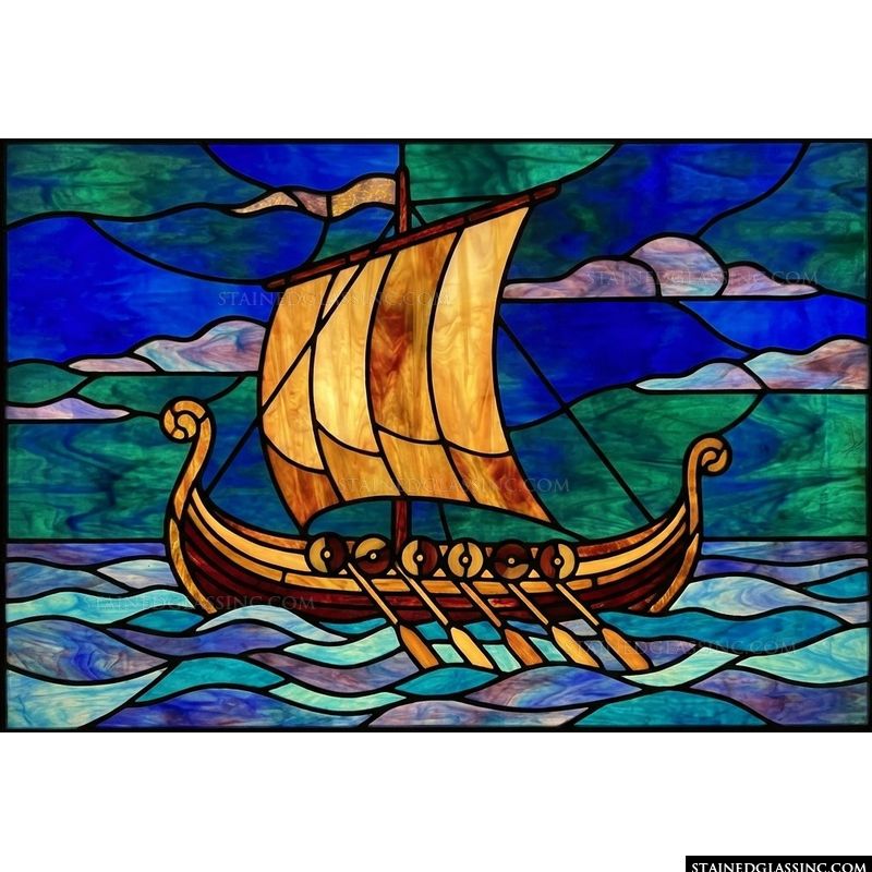 Viking Longship on the High Seas