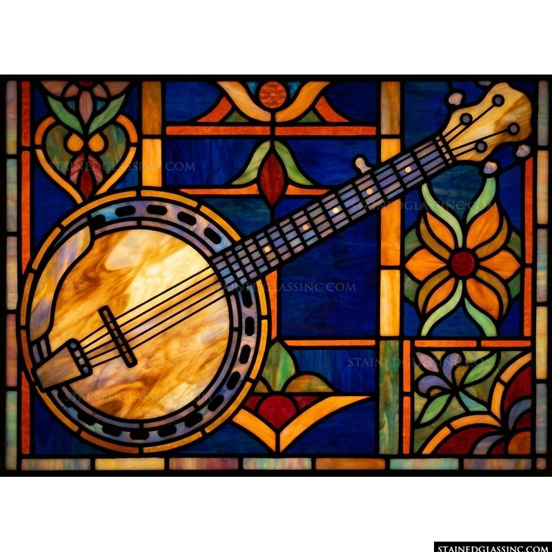 Banjo Melody in Amber and Cobalt