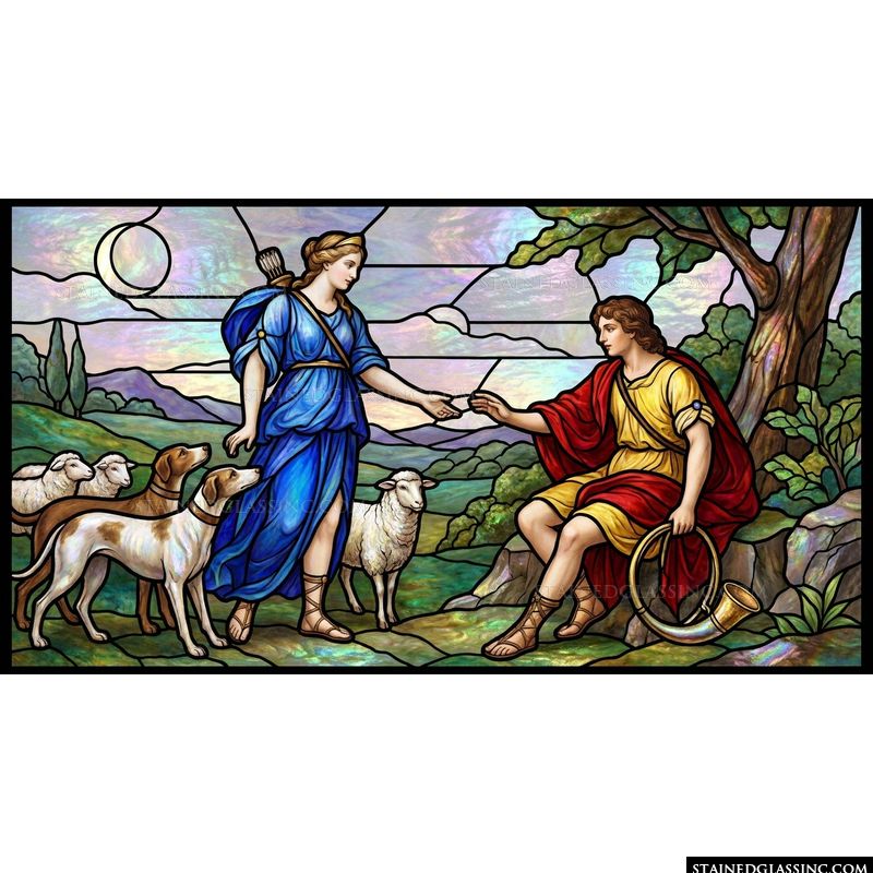 Artemis and Endymion in Luminous Hues