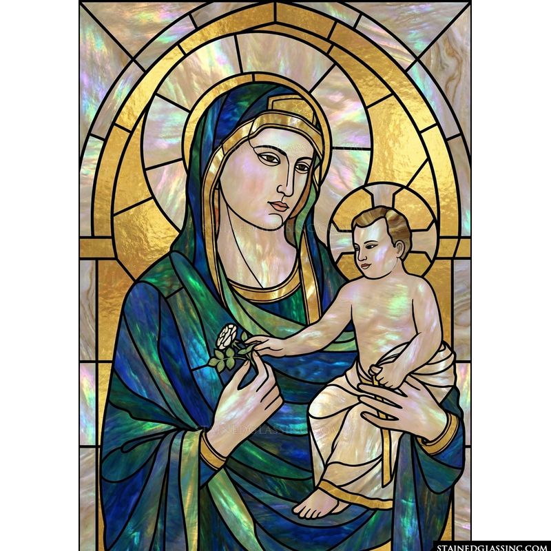 Madonna and Child with White Rose