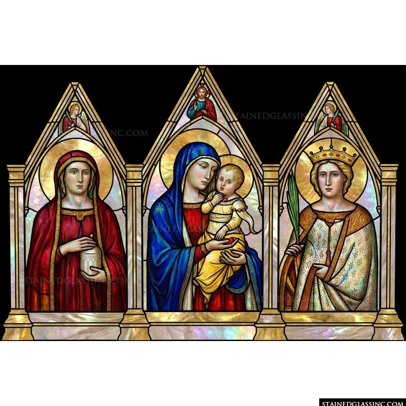 Madonna and Child with Saints in Triptych