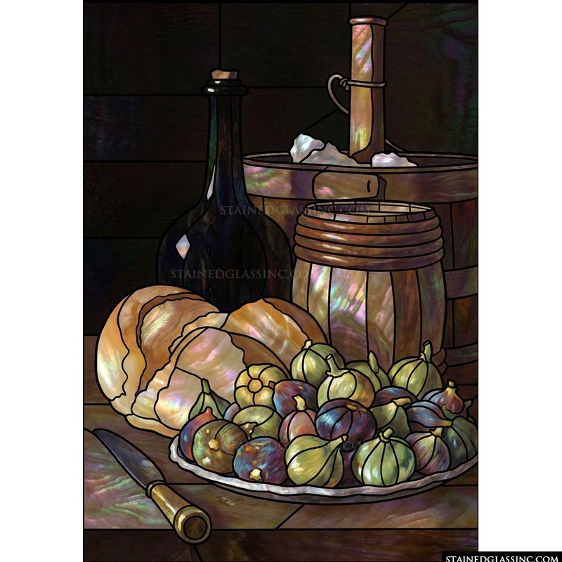 Rustic Still Life with Bread and Figs