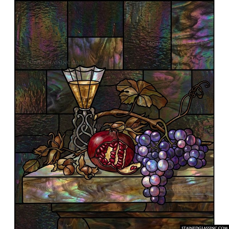 Eucharistic Still Life with Grapes and Pomegranate