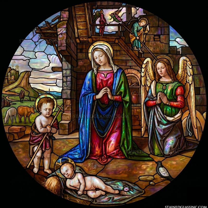 Nativity with Mary, Angel, and Young Saint John