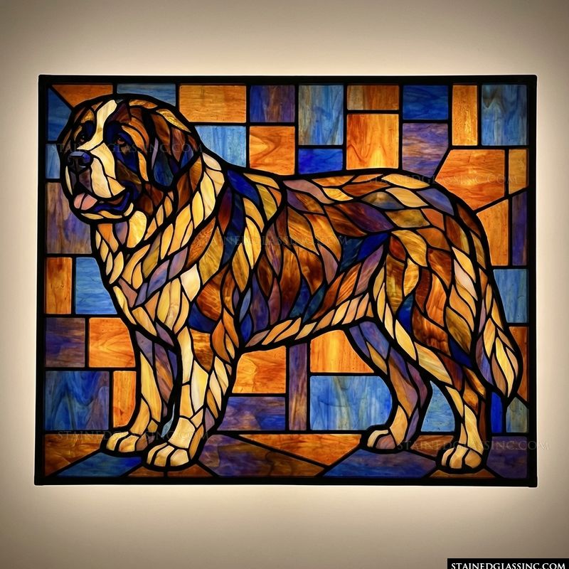 Saint Bernard in Amber and Cobalt