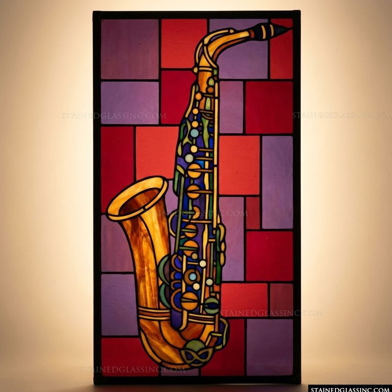 Jazz Saxophone in Gold and Crimson