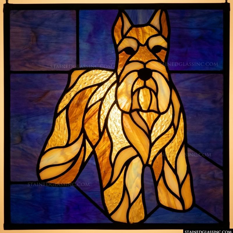 Schnauzer in Amber and Cobalt
