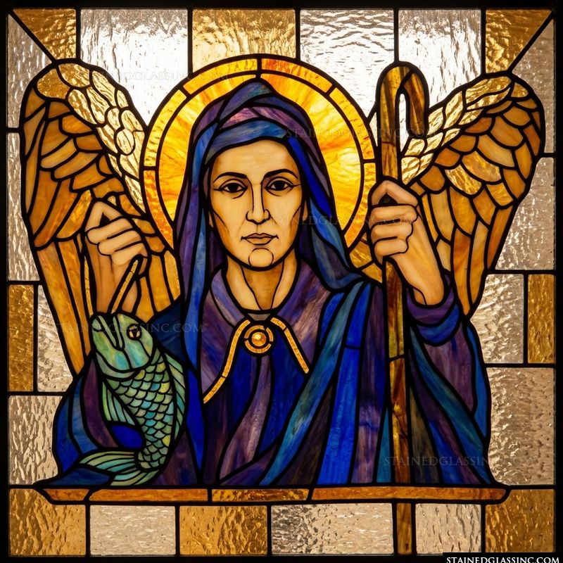 Archangel Raphael with Fish and Staff