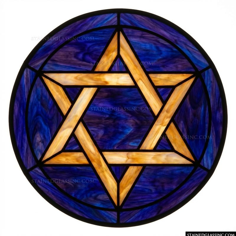Star of David in Amber and Cobalt