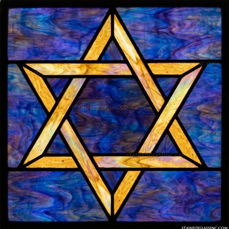 Star of David in Amber and Cobalt
