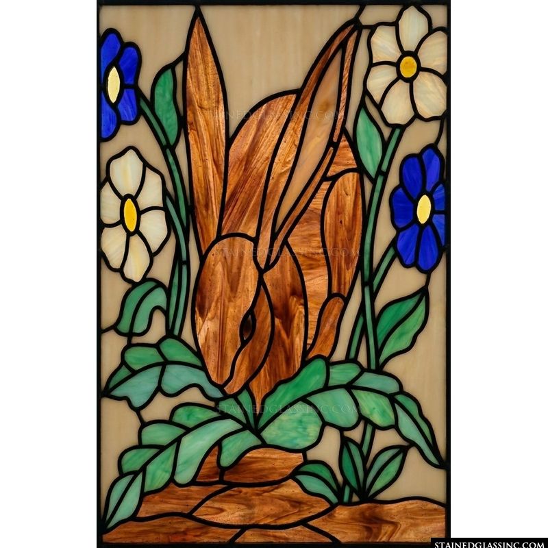 Garden Rabbit with Wildflowers