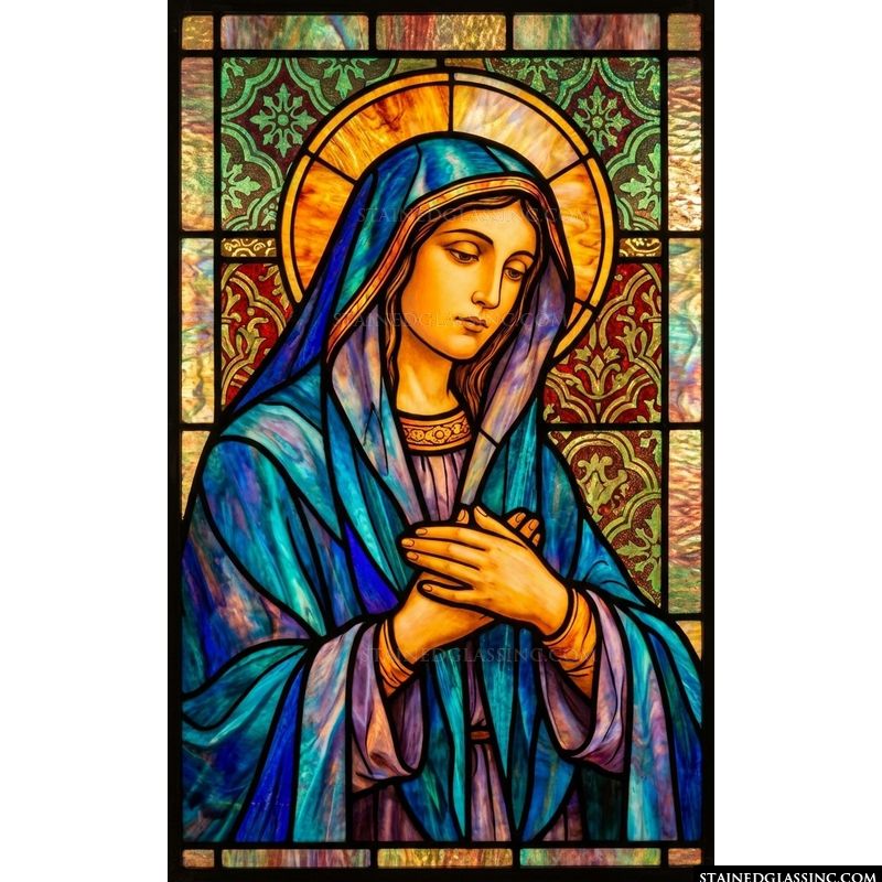 Blessed Mother Mary in Azure and Gold