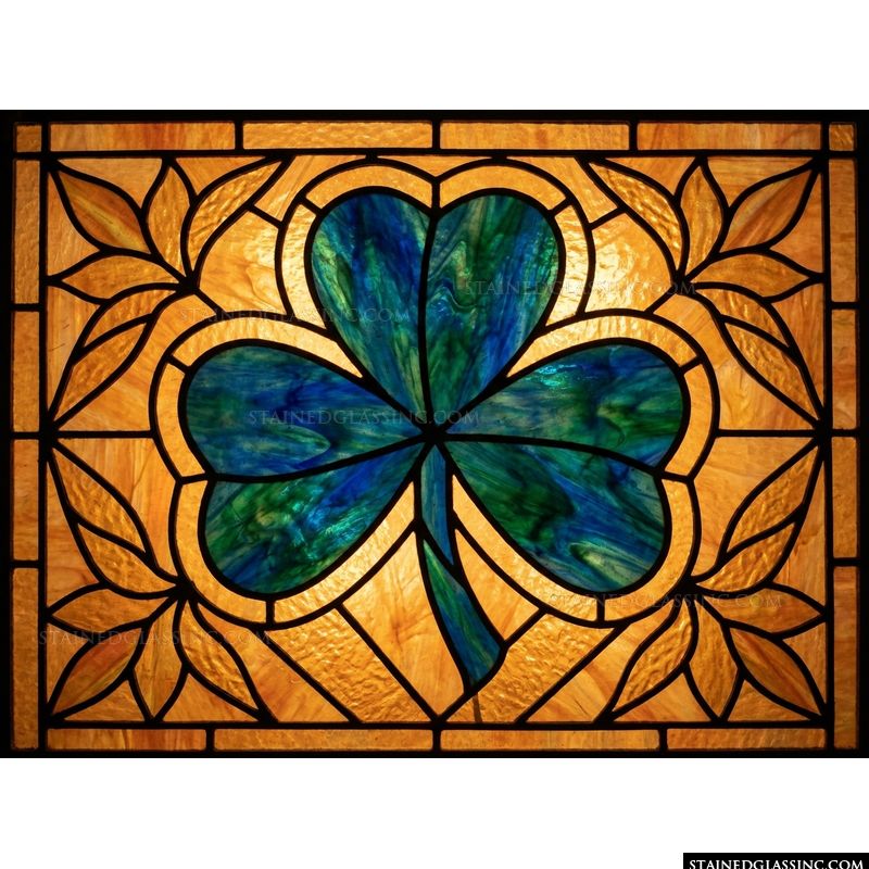 Shamrock Medallion in Cobalt and Amber