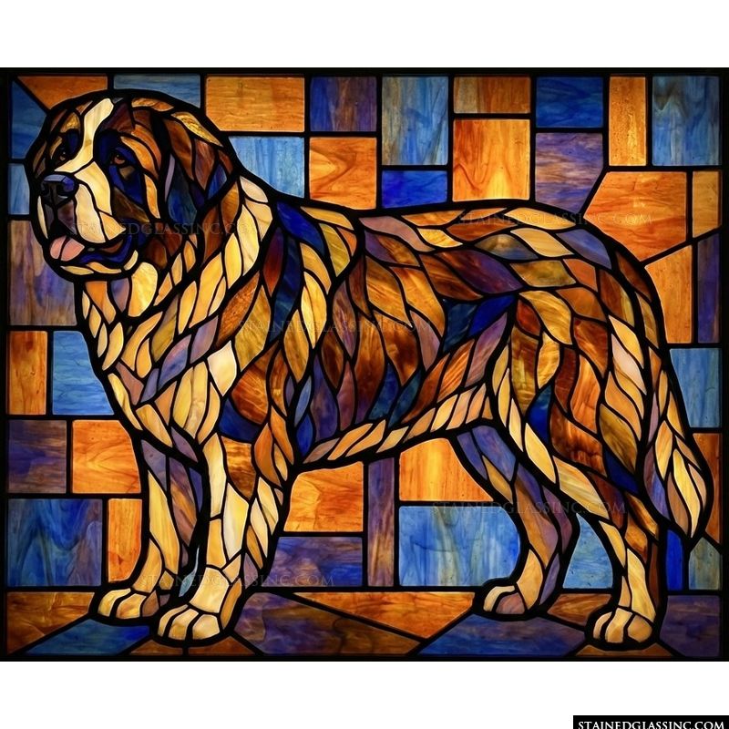 Saint Bernard in Amber and Cobalt