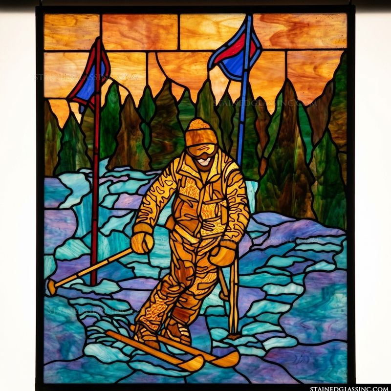 Downhill Skier on Slopes