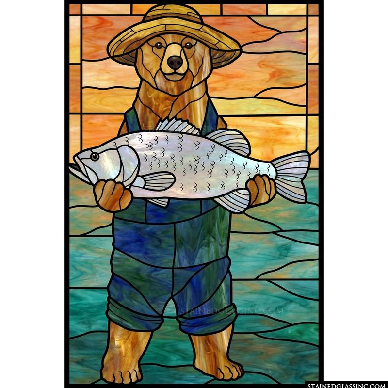 Bear Fisherman in Sunset