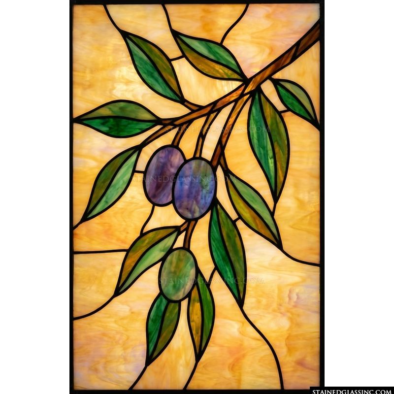 Olive Branch in Gold and Verdant Green