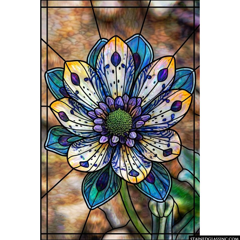 Radiant Blue and Gold Petal Bloom