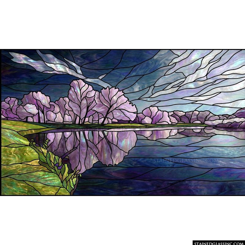 Cherry Blossom Reflections on the Lake