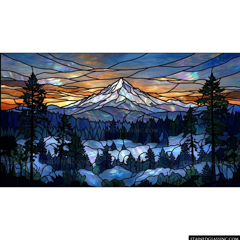 Glimmering Mountain Peak at Twilight