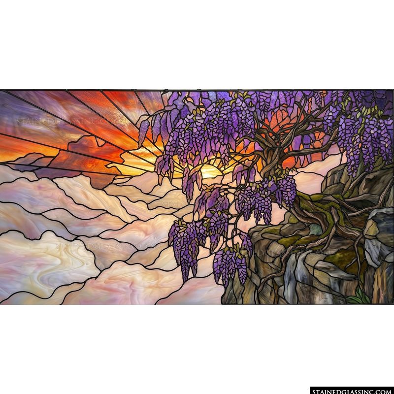 Wisteria Cliffside at Sunset