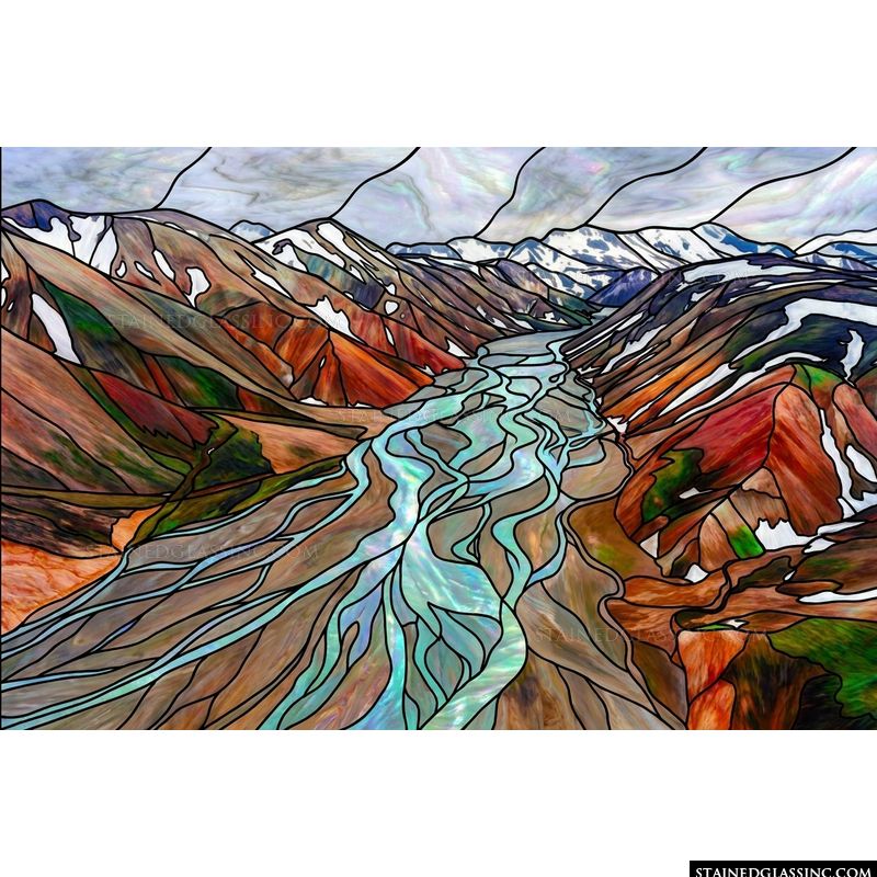 Braided River in Mountain Valley