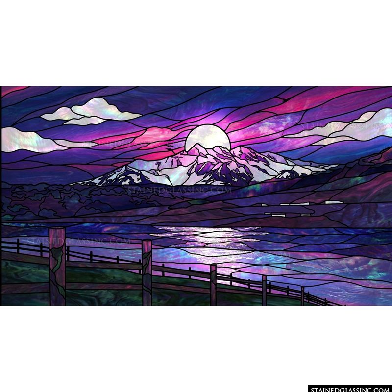 Moonlit Mountain Landscape at Dusk